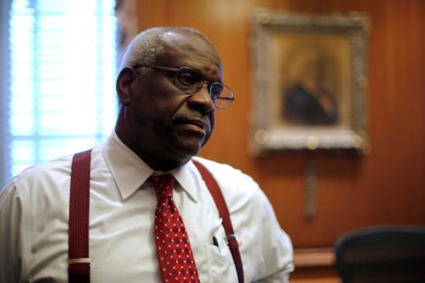 U.S. Supreme Court Justice Clarence Thomas is seen in his chambers at the U.S. Supreme Court building in Washington, U.S., June 6, 2016. PHOTO BY REUTERS/Jonathan Ernst