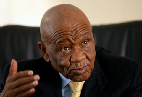 Lesotho's Prime Minister Thomas Thabane gestures as he speaks during an interview with Reuters at State House in Maseru, Lesotho, February 27, 2015. PHOTO BY REUTERS/Siphiwe Sibeko