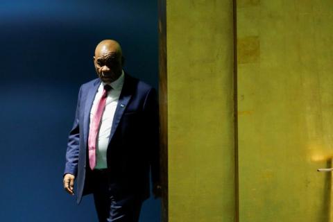 Lesotho's Prime Minister Thomas Motsoahae Thabane arrives to address the 73rd session of the United Nations General Assembly at the U.N. headquarters in New York, U.S., September 28, 2018. PHOTO BY REUTERS/Eduardo Munoz