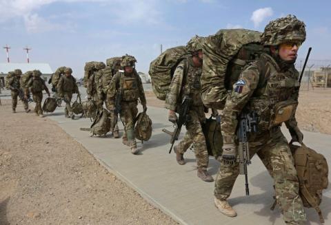 British troops prepare to depart upon the end of operations for U.S. Marines and British combat troops in Helmand, October 27, 2014. PHOTO BY REUTERS/Omar Sobhani