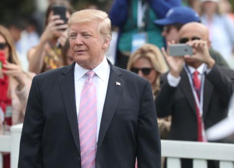 U.S. President Donald Trump attends the 2019 White House Easter Egg Roll on the South Lawn of the White House in Washington, U.S., April 22, 2019. PHOTO BY REUTERS/Shannon Stapleton