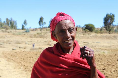 Tsega Asgedem, 63, a horticultural and cereal farmer, poses for a portrait in Ruwa Feleg village in Tigray Region in northernmost Ethiopia, January 17, 2019. PHOTO BY Thomson Reuters Foundation/Thin Lei Win