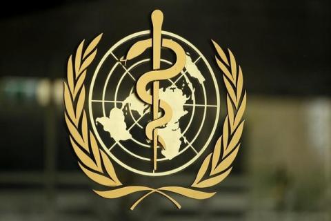 The World Health Organization (WHO) logo is pictured at the entrance of its headquarters in Geneva, January 25, 2015. PHOTO BY REUTERS/Pierre Albouy