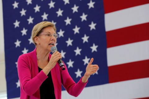 Democratic 2020 U.S. presidential candidate and U.S. Senator Elizabeth Warren (D-MA) speaks at a campaign town hall meeting at the University of New Hampshire in Durham, New Hampshire, U.S., October 30, 2019. PHOTO BY REUTERS/Brian Snyder