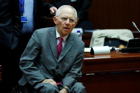 German Finance Minister Wolfgang Schaeuble arrives to attend an European Union finance ministers meeting in Brussels, Belgium, July 11, 2017. PHOTO BY REUTERS/Francois Lenoir