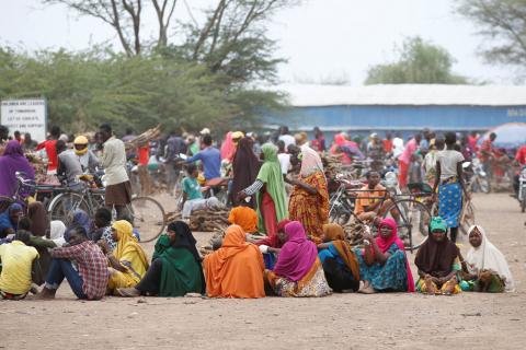 Women wait in line to receive aid at the Kakuma refugee camp in northern Kenya, March 6, 2018. PHOTO BY REUTERS/Baz Ratner