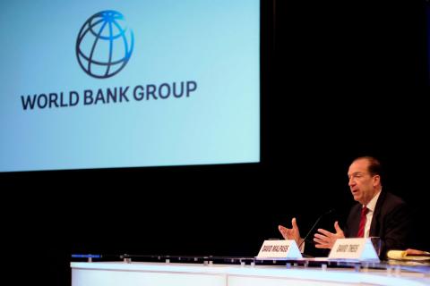 World Bank President David Malpass speaks during a news conference at the Spring Meetings of the World Bank Group and IMF in Washington, U.S., April 11, 2019. PHOTO BY REUTERS/James Lawler Duggan