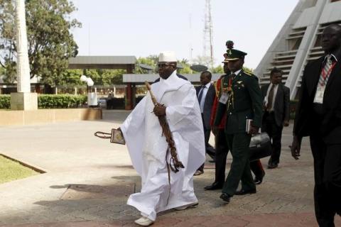 Gambia's President Yahya Jammeh arrives to the opening of the 48th ordinary session of ECOWAS Authority of Head of States and Government in Abuja, Nigeria, December 16, 2015. PHOTO BY  REUTERS/Afolabi Sotunde