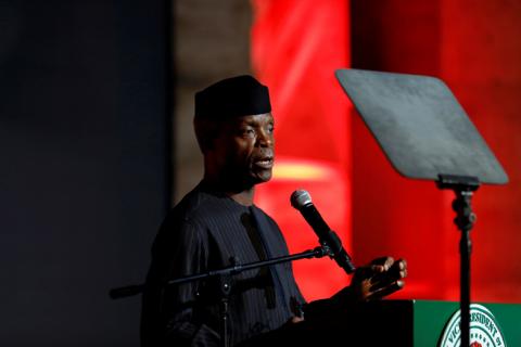  Nigeria's Vice-President Yemi Osinbajo speaks at the launch of Google free wifi project in Lagos, Nigeria, July 26, 2018. PHOTO BY REUTERS/Akintunde Akinleye