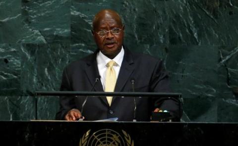 Ugandan President Yoweri Kaguta Museveni addresses the 72nd United Nations General Assembly at U.N. Headquarters in New York, U.S., September 19, 2017. PHOTO BY REUTERS/Eduardo Munoz