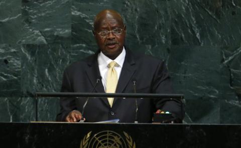 Ugandan President Yoweri Kaguta Museveni addresses the 72nd United Nations General Assembly at U.N. Headquarters in New York, U.S., September 19, 2017. PHOTO BY REUTERS/Eduardo Munoz