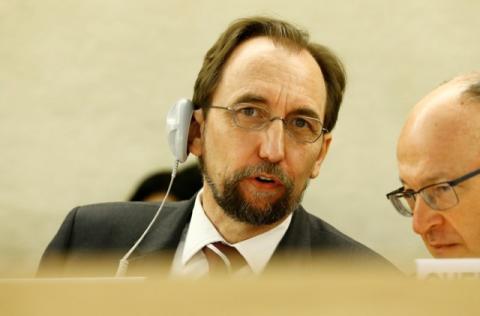 United Nations High Commissioner for Human Rights Zeid Ra'ad Al Hussein attends the Human Rights Council in Geneva, Switzerland, June 6, 2017. PHOTO BY REUTERS/Denis Balibouse