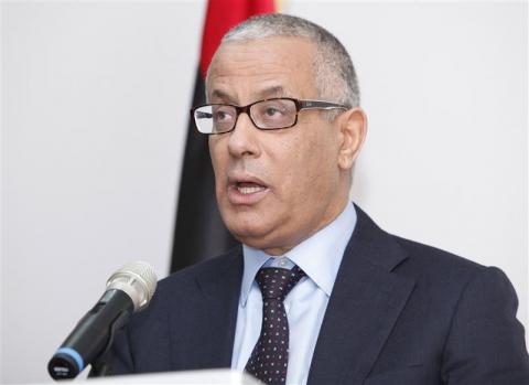 Libya's Prime Minister Ali Zeidan speaks during a news conference in Tripoli, Libya