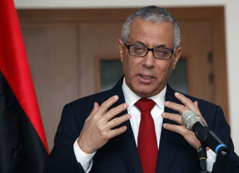 Libya's Prime Minister Ali Zeidan speaks during news conference in Tripoli