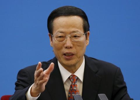 Chinese Vice Premier Zhang Gaoli speaks at the inaugural ceremony of Beijing organizing committee for the 2022 Olympic and Paralympic winter games at Great Hall of the People in Beijing, China, December 15, 2015. PHOTO BY REUTERS/Kim Kyung-Hoon