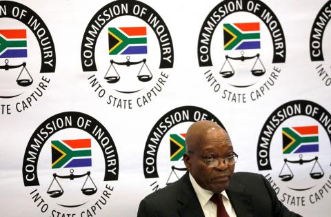 Former South African President Jacob Zuma appears before the Commission of Inquiry into State Capture in Johannesburg, South Africa, July 17, 2019. PHOTO BY REUTERS/Kim Ludbrook