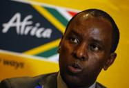 Mosebenzi Zwane, South Africa's former Minister of Mineral Resources, speaks at a media briefing at the Investing in African Mining Inbaba in Cape Town, February 8, 2016. PHOTO BY REUTERS/Mike Hutchings