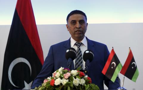 First Deputy President of Libya's General National Congress Ezzedine Mohammad Yunus al-Awami speaks during a news conference to launch the new House of Representatives, which will replace the current General National Congress, in Benghazi June 26, 2014. REUTERS/Esam Omran Al-Fetori