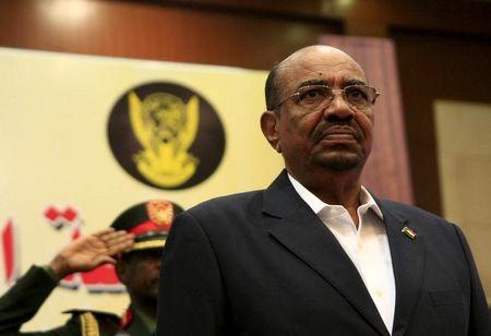 Sudan's President Omar al-Bashir listen to the National anthem during opening session of Sudan National Dialogue conference, October 10, 2015. PHOTO BY REUTERS/Mohamed Nureldin Abdallah