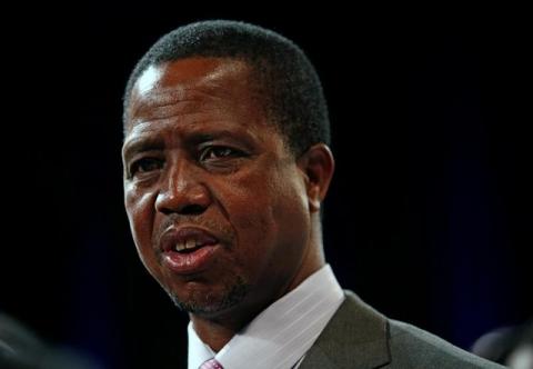 Zambian President Edgar Lungu reacts after participating in a discussion at the World Economic Forum on Africa 2017 meeting in Durban, South Africa, May 4, 2017. PHOTO BY REUTERS/Rogan Ward