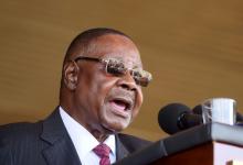 Malawi's President Peter Mutharika addresses guests during his inauguration ceremony in Blantyre, Malawi, May 31, 2019. PHOTO BY REUTERS/Eldson Chagara