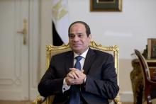 Egypt's President Abdel Fattah al-Sisi waits for a meeting with U.S. Treasury Secretary Jack Lew at the presidential palace in Cairo, October 27, 2014. PHOTO BY REUTERS/Hassan Ammar