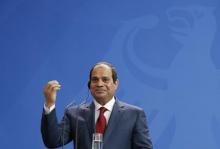 Egypt's President Abdel Fattah al-Sisi addresses a joint news conference with German Chancellor Angela Merkel following talks at the Chancellery in Berlin, Germany, June 3, 2015. PHOTO BY REUTERS/Fabrizio Bensch