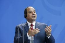 Egypt's President Abdel Fattah al-Sisi addresses a joint news conference with German Chancellor Angela Merkel following talks at the Chancellery in Berlin, Germany, June 3, 2015. PHOTO BY REUTERS/Fabrizio Bensch