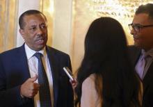 Libya's Prime Minister Abdullah al-Thinni speaks to reporters in Abu Dhabi, September 10, 2014. PHOTO BY REUTERS/ Stringer