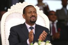 Ethiopia's prime minister Abiy Ahmed attends a rally during his visit to Ambo in the Oromiya region, Ethiopia, April 11, 2018. PHOTO BY REUTERS/Tiksa Negeri