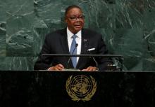 Malawi President Arthur Peter Mutharika addresses the 72nd United Nations General Assembly at U.N. headquarters in New York, U.S., September 20, 2017. PHOTO BY REUTERS/Lucas Jackson