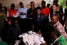 Cecile Kyenge, Chief Observer of the European Union election observation mission, attends the counting of the ballots during the presidential election in Bamako, Mali, July 29, 2018. PHOTO BY REUTERS/Luc Gnago