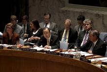 United Nations Secretary General Ban Ki-moon addresses a United Nations Security Council meeting on the Middle East at U.N. headquarters in New York, January 26, 2016. PHOTO BY REUTERS/Mike Segar