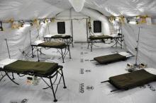 The suspected ward of the Monrovia Medical Unit, which is an Ebola treatment facility specifically built for medical workers who become infected while caring for patients, is seen in a U.S. Army handout picture taken November 4, 2014. PHOTO BY REUTERS/Sgt. 1st Class Nathan Hoskins