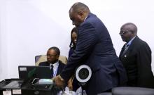 Congolese opposition leader Jean-Pierre Bemba has his biometrics registered as he files his candidacy for the presidential election, at the Congo's electoral commission (CENI) head offices at the Gombe Municipality in Kinshasa, Democratic Republic of Congo, August 2, 2018. PHOTO BY REUTERS/Kenny Katombe