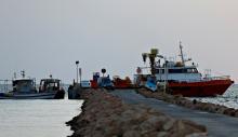 Boats are seen at a harbour in the southern island of Kerkenna, where migrants departed from last week before their boat sank, Tunisia, June 4, 2018. PHOTO BY REUTERS/Zoubeir Souissi