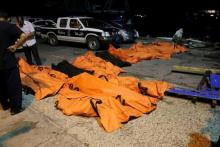 A view of the bodies of dead migrants that were recovered by the Libyan coastguard after a boat sank off the coastal town of Zuwara, west of Tripoli, August 27, 2015. PHOTO BY REUTERS/Hani Amara