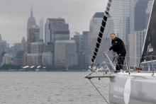 Swedish 16-year-old activist Greta Thunberg sails on the Malizia II racing yacht in New York Harbor as she nears the completion of her trans-Atlantic crossing in order to attend a United Nations summit on climate change in New York, U.S., August 28, 2019. PHOTO BY REUTERS/Mike Segar