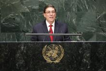 Cuba's Foreign Minister Bruno Rodriguez Parrilla addresses the 69th United Nations General Assembly at the U.N. headquarters in New York, September 27, 2014. PHOTO BY REUTERS/Eduardo Munoz