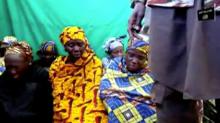 Remaining girls who were kidnapped from the northeast Nigerian town of Chibok are seen in an unknown location in Nigeria in this still image taken from an undated video obtained on January 15, 2018. Boko Haram Handout/Sahara Reporters via REUTERS