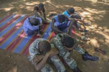 Former ex-Seleka child soldiers wait to be released in Bambari, Central African Republic, May 14, 2015. PHOTO BY REUTERS/Emmanuel Braun