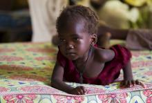 A child rescued from Boko Haram in Sambisa forest rests at a camp for Internally Displaced People camp in Yola, Adamawa State, Nigeria, May 3, 2015. PHOTO BY REUTERS/Afolabi Sotunde