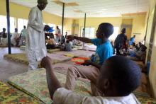 Children rescued from captivity by police are fed by officials at the Hajj transit camp in Kaduna, Nigeria, September 28, 2019. PHOTO BY REUTERS/Afolabi Sotunde