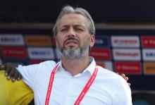 Uganda coach Sebastien Desabre before the match. PHOTO BY REUTERS/Suhaib Salem