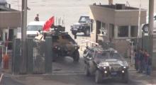 Military convoy leaves the border compound at the Habur Border Gate between Turkey and Iraq in this still image taken from video, October 31, 2017. PHOTO BY REUTERS TV