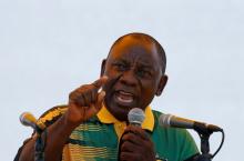 President of the ANC Cyril Ramaphosa addresses his supporters during the ANC's 106th anniversary celebrations. PHOTO BY REUTERS/Siphiwe Sibeko