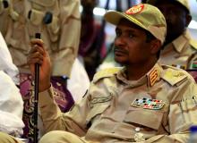 Lieutenant General Mohamed Hamdan Dagalo, deputy head of the military council and head of Sudan's paramilitary Rapid Support Forces (RSF), attends a meeting in Khartoum, Sudan, June 18, 2019. PHOTO BY REUTERS/Umit Bektas