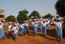 Women from a evangelical Christian community locally referred to as "prayer warriors" celebrate after the WHO declared the country Ebola-free in Monrovia, Liberia, May 9, 2015. PHOTO BY REUTERS/James Giahyue