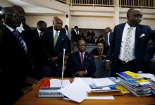 Defense Counsel, Adegboyega Awomolo, is pictured during a hearing on Nigeria's Chief Justice Walter Onnoghen in Abuja, Nigeria, February 4, 2019. PHOTO BY REUTERS/Afolabi Sotunde