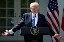 U.S. President Donald Trump speaks during a news conference with Spanish Prime Minister Mariano Rajoy in the Rose Garden at the White House in Washington, U.S., September 26, 2017. PHOTO BY REUTERS/Joshua Roberts